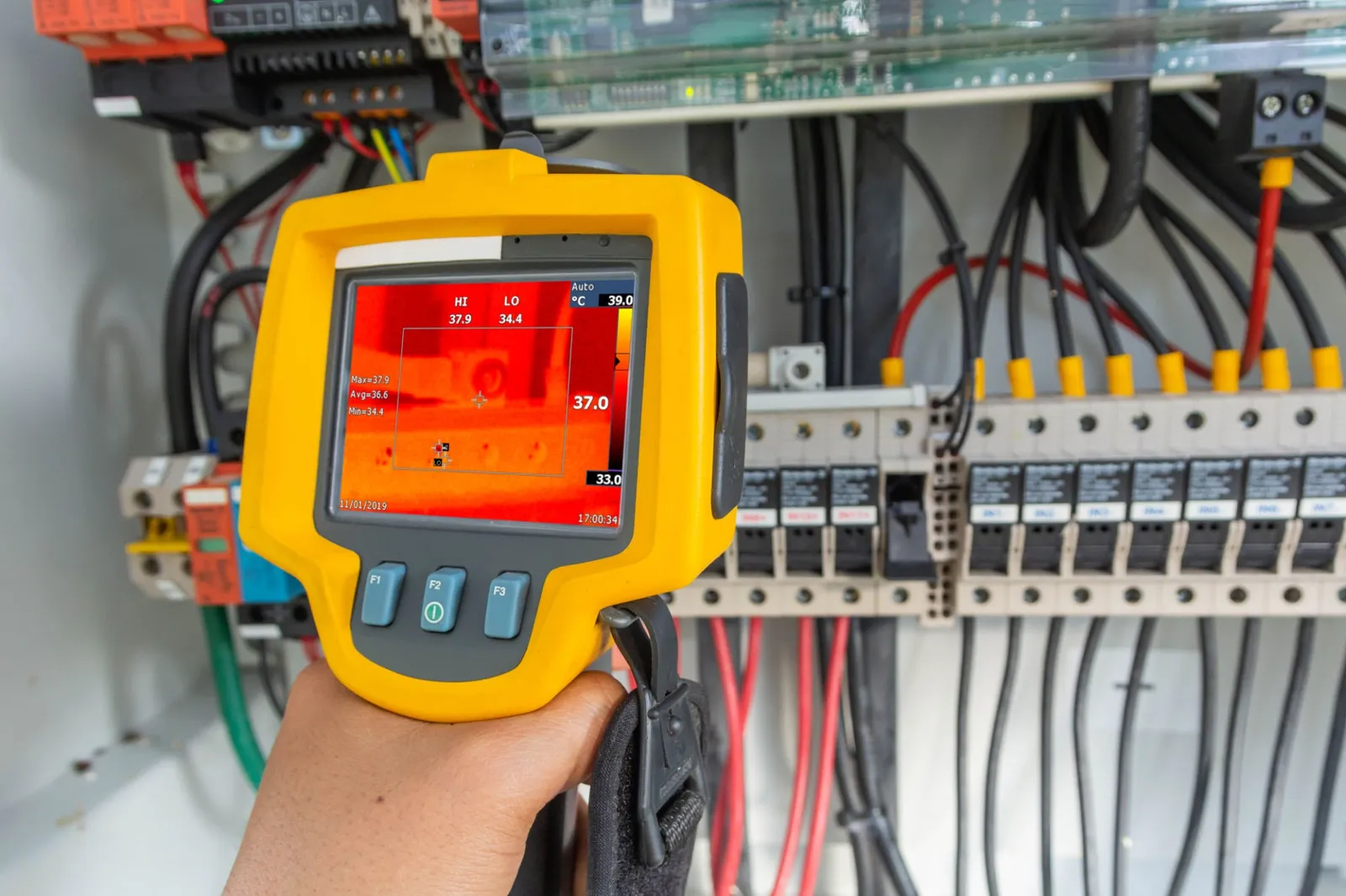 Thermographie infrarouge de points chauds — équipement industriel Maroc